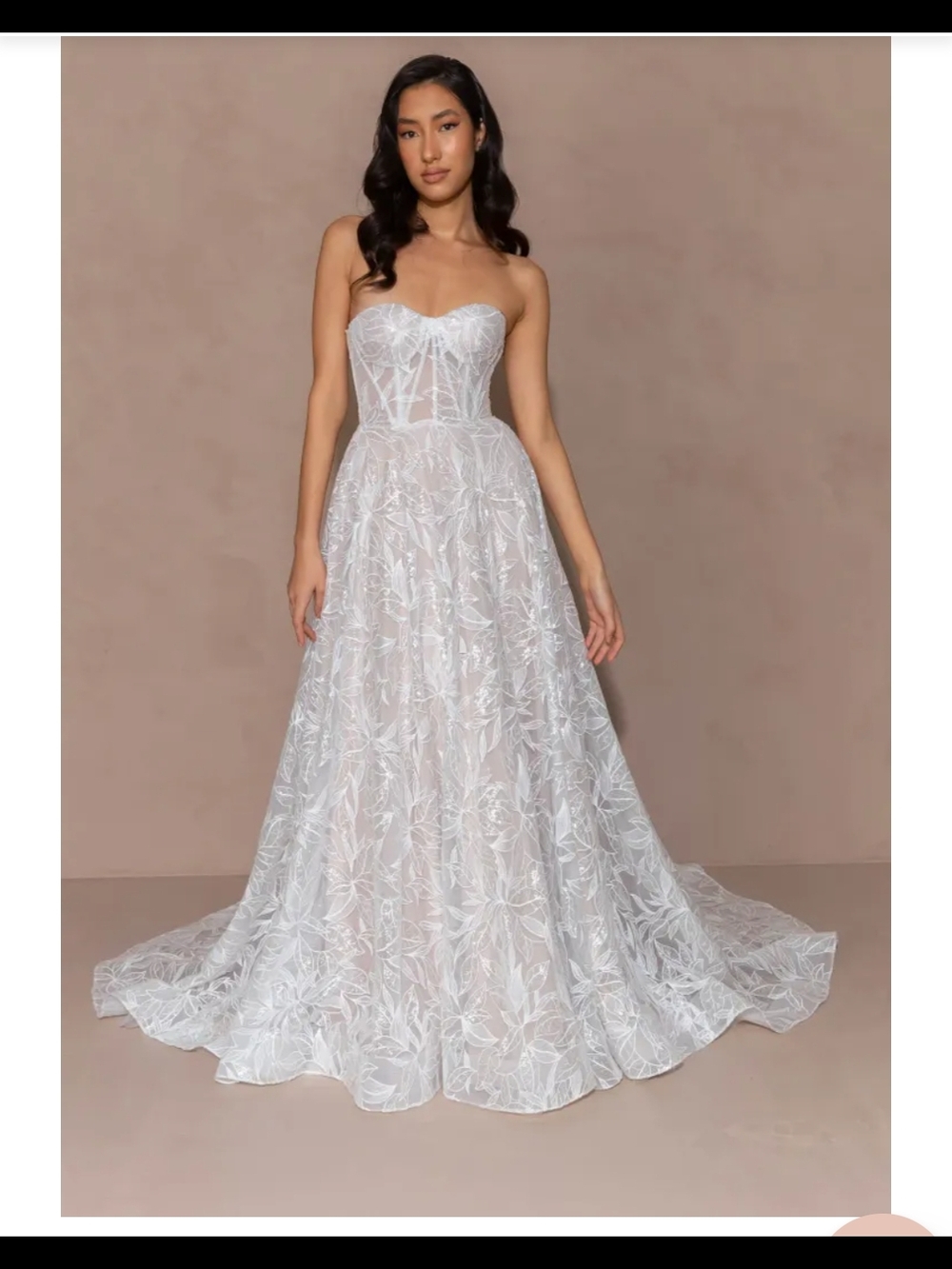 Evie Young - Stella White Lace Floral A-Line Wedding Gown